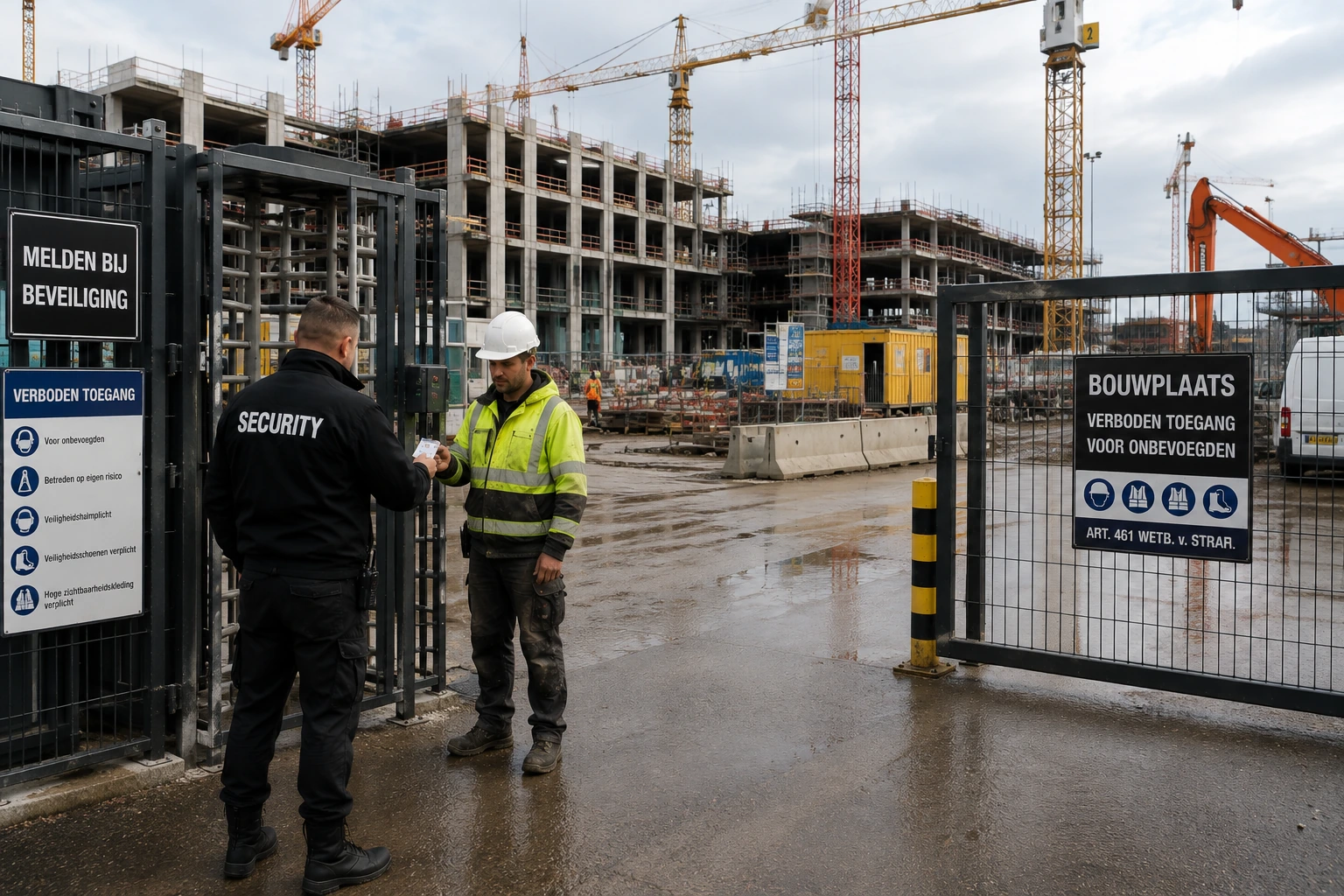 Toegang en controle bij een bouwplaats